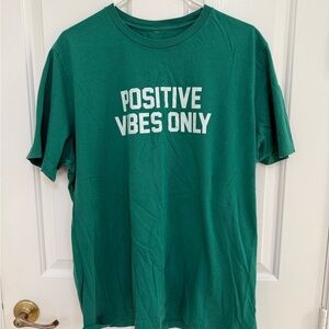 Vibrant Green Tee - Positive Vibes Only